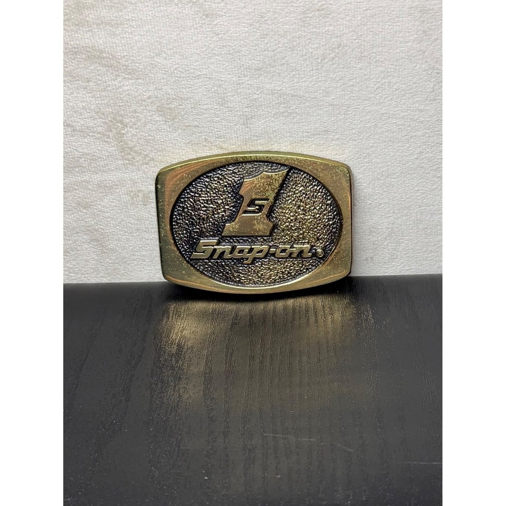 Vintage Solid Brass Snap-On Tools Belt Buckle‎ BTS SPP-557 Made in USA